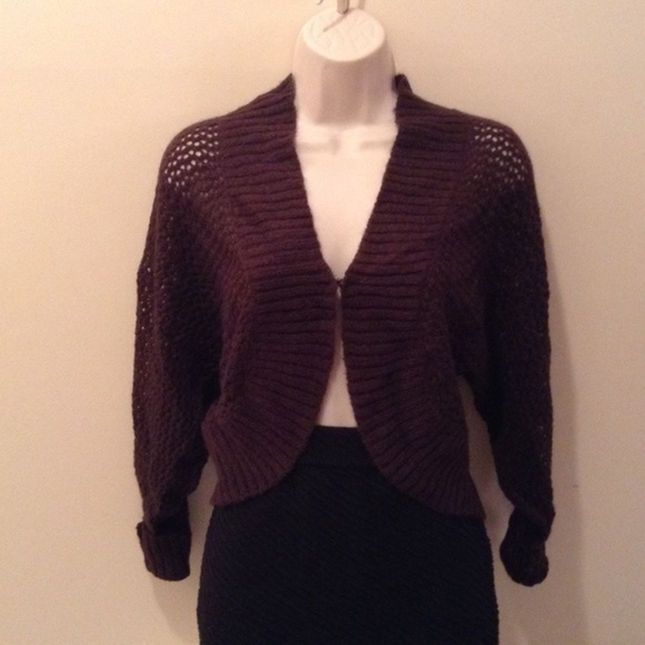 đť…şANN TAYLOR LOFT Chocolate Brown Open Cardigan NWT! Size S/P - Picture 3 of 5